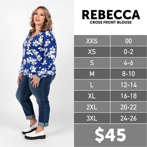 Rebecca Size Chart